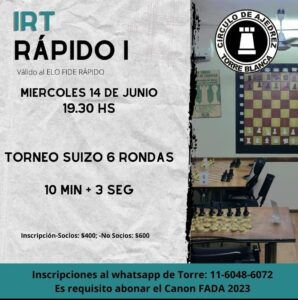 IRT Blitz 1 de Julio 🥇Joaquin Rueda 🥈Pablo Mocca 🥉Javier